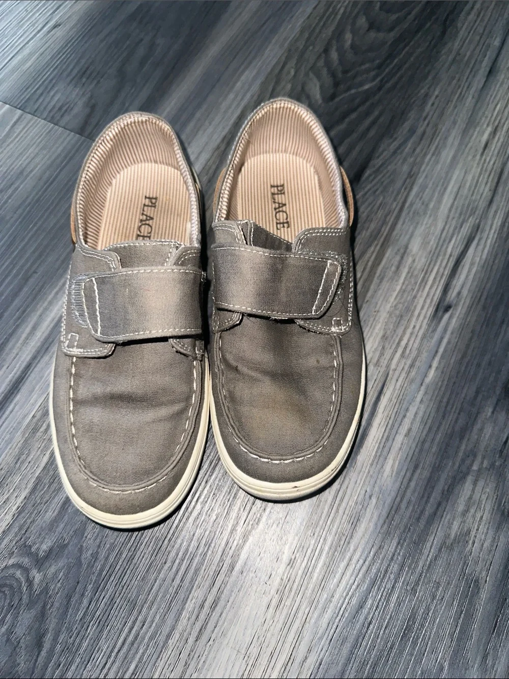 Place Taupe Canvas Hook-and-Loop Slip-On Shoes